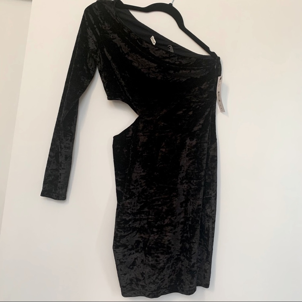 NWT Parker crushed velvet black dress